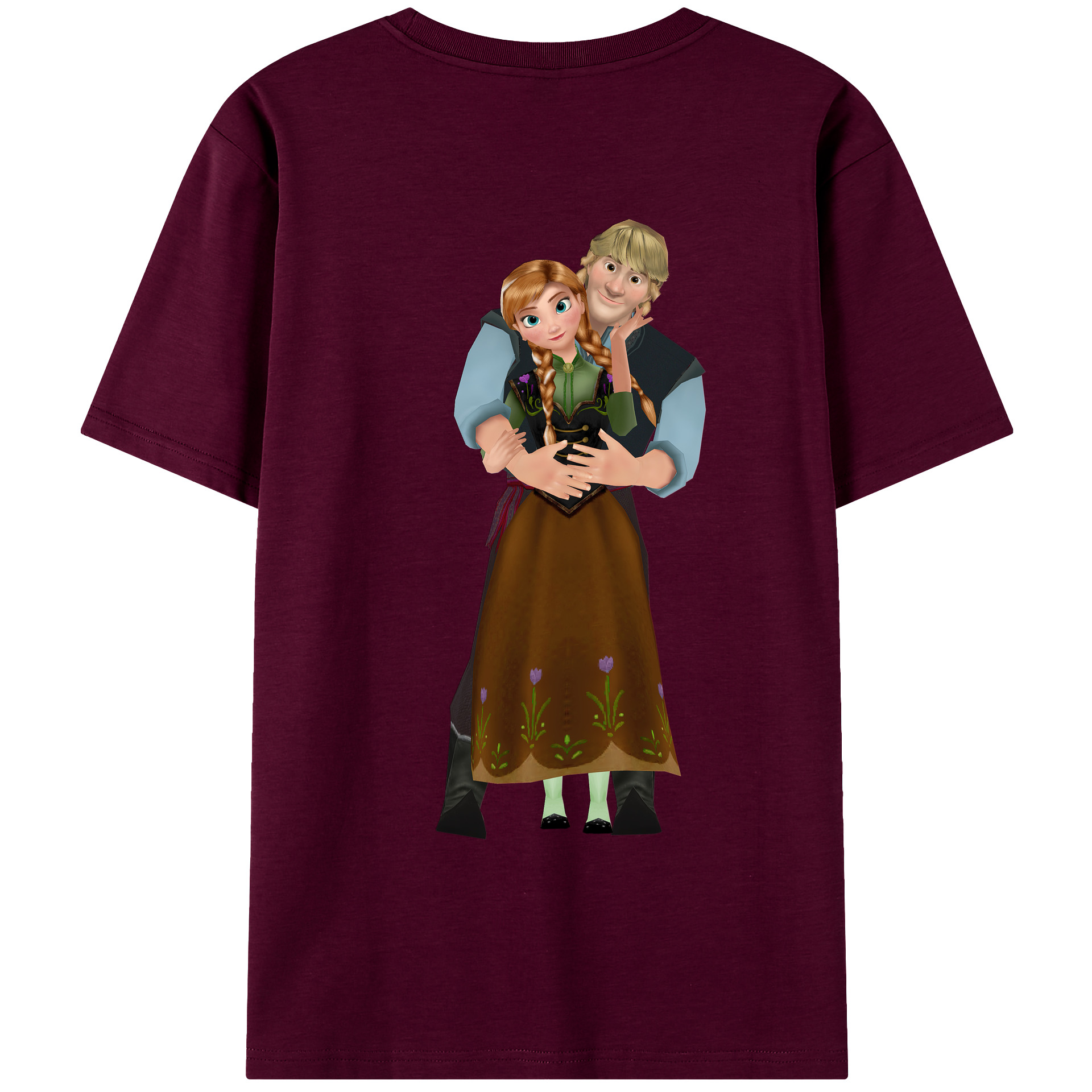 （画像用） アナと雪の女王 アンナ エルサ Frozen Anna Elsa レディース半袖Tシャツ(バックプリント)